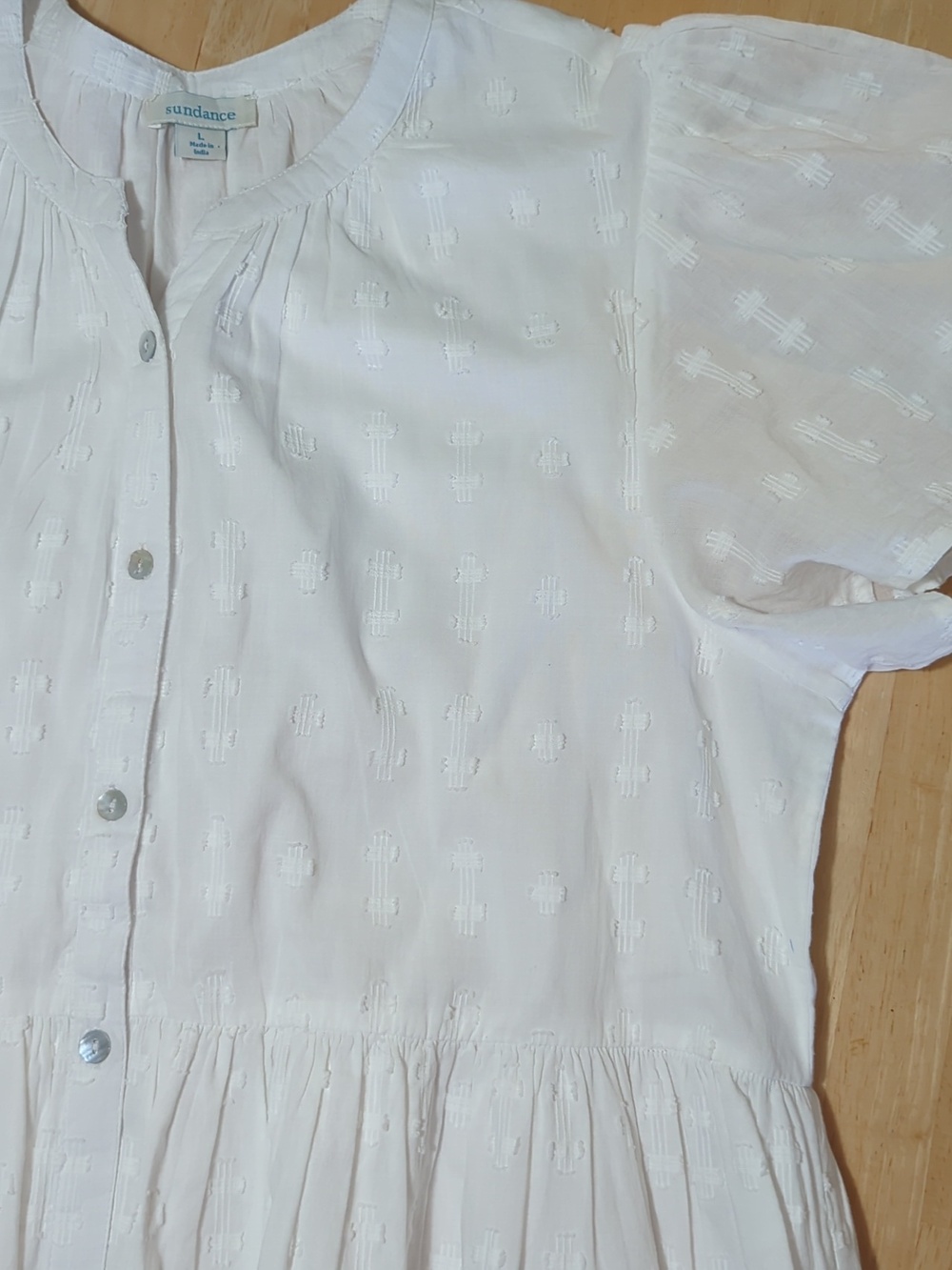 Sundance White Eyelet Button-Front Mini Dress - Picture 5 of 11